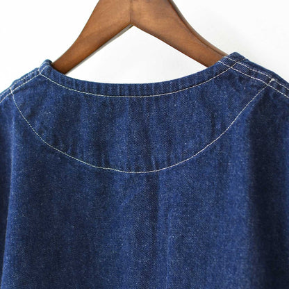 DANTON [ダントン] W DENIM COLLARLESS SHORT JACKET [DT-A0670KDM] デニムカラーレスショートジャケット[2025SS]