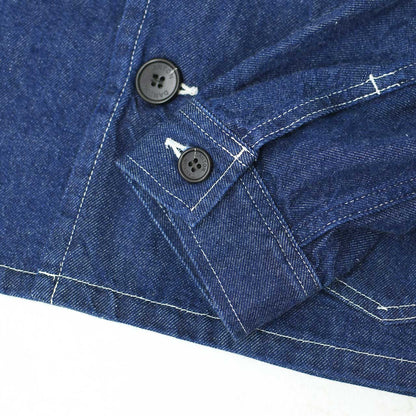 DANTON [ダントン] W DENIM COLLARLESS SHORT JACKET [DT-A0670KDM] デニムカラーレスショートジャケット[2025SS]