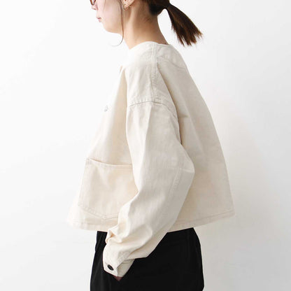 DANTON [ダントン] W COTTON DRILL COLLARLESS SHORT JACKET [DT-A0670MHT] コットンドリルカラーレスショートジャケット [2025SS]