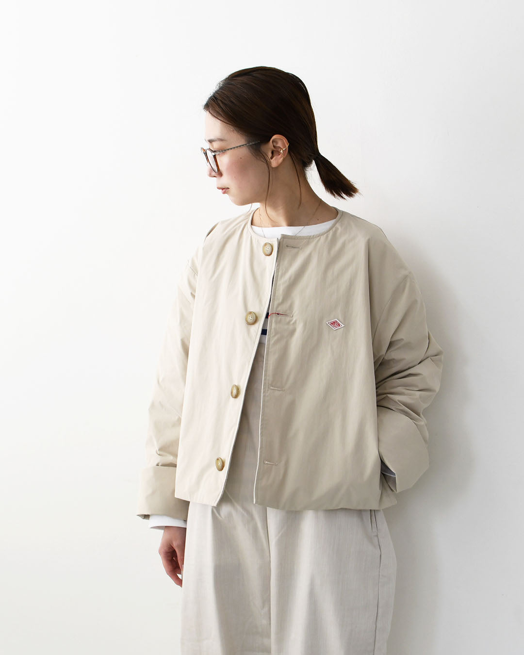DANTON [ダントン] W INSULATION COLLARLESS WIDE JACKET [DT-A0672PNT] インサレーションカラーレスワイドジャケット [2026SS]