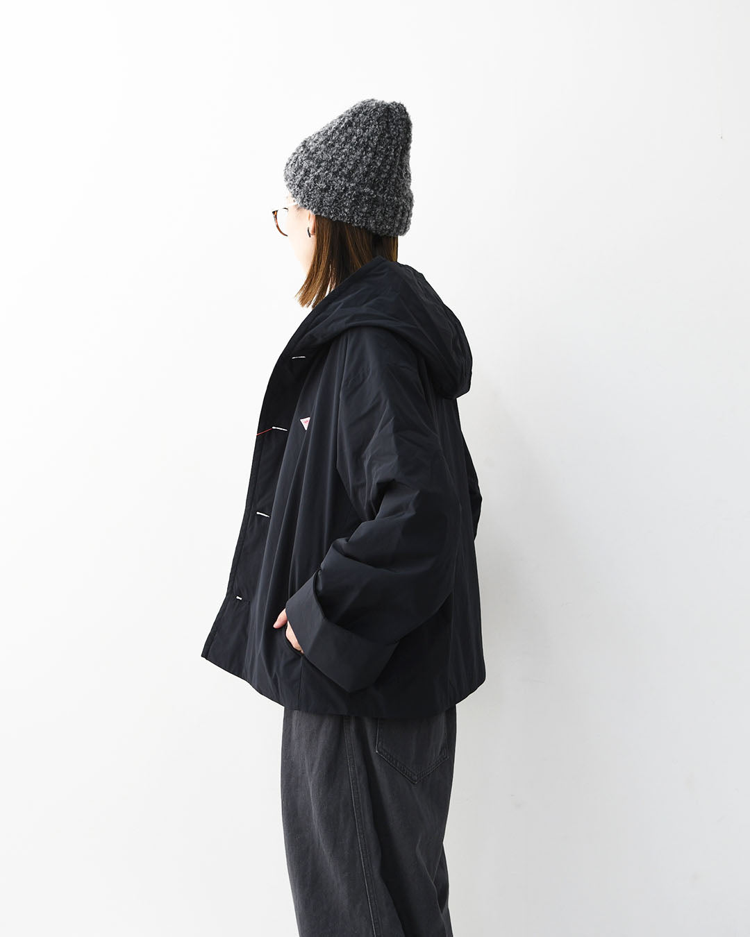 DANTON [ダントン] W Peach Taffeta Insulation Hooded Wide Jacket [DT-A0673KTF] ピーチタフタインシュレーションフーデッドワイドジャケット・フード付きジャケット・ショート丈・ピーチタフタ・ジャケット・アウター・LADY'S [2026AW]