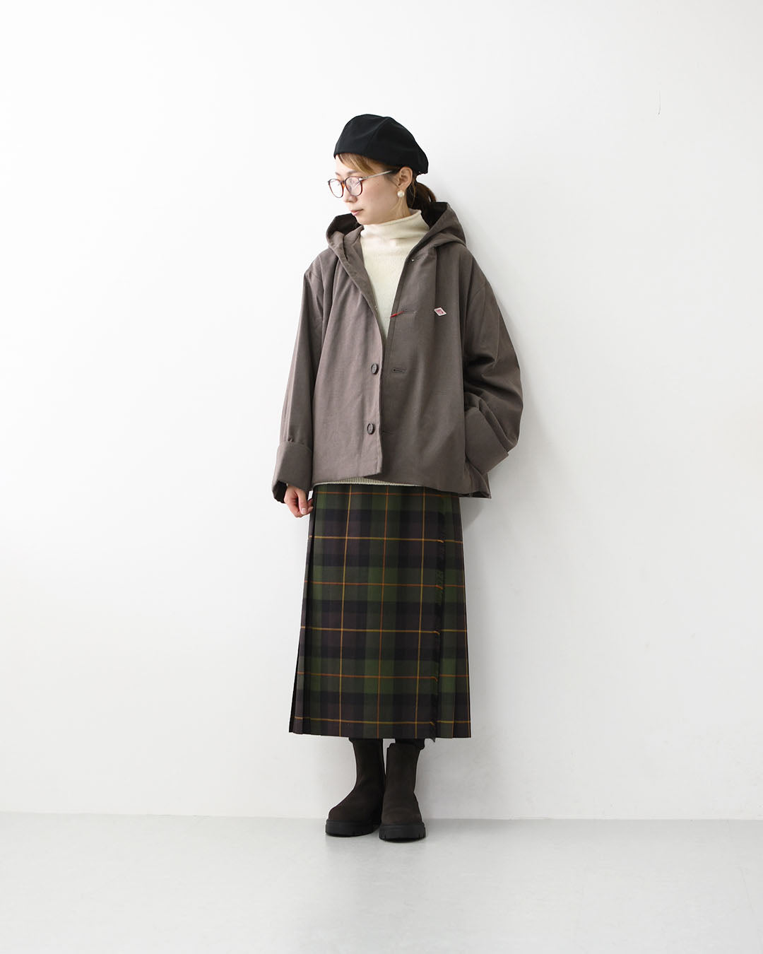 DANTON [ダントン] W WOOL LIKE INSULATION HOODED WIDE JACKET [DT-A0673WLX] ウールライクインサレーションフーデッドワイドジャケット・インサレーションジャケット・フード付き・ワイドシルエット・ウールライク・LADY'S [2025AW]