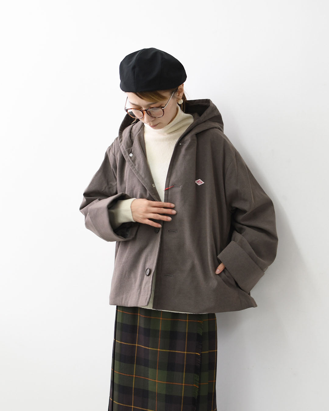 DANTON [ダントン] W WOOL LIKE INSULATION HOODED WIDE JACKET [DT-A0673WLX] ウールライクインサレーションフーデッドワイドジャケット・インサレーションジャケット・フード付き・ワイドシルエット・ウールライク・LADY'S [2025AW]
