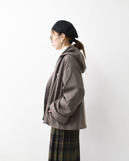 DANTON [ダントン] W WOOL LIKE INSULATION HOODED WIDE JACKET [DT-A0673WLX] ウールライクインサレーションフーデッドワイドジャケット・インサレーションジャケット・フード付き・ワイドシルエット・ウールライク・LADY'S [2025AW]