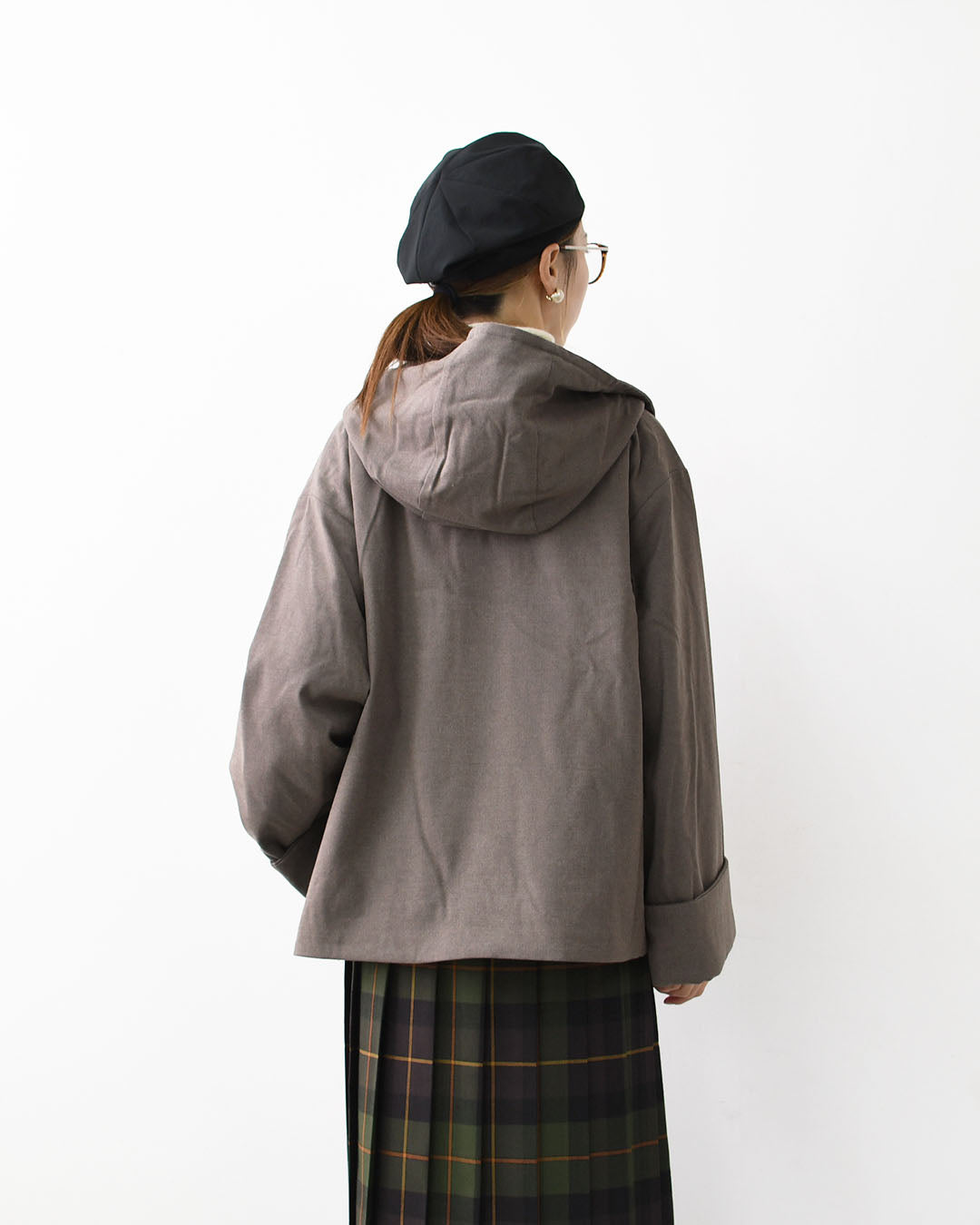 DANTON [ダントン] W WOOL LIKE INSULATION HOODED WIDE JACKET [DT-A0673WLX] ウールライクインサレーションフーデッドワイドジャケット・インサレーションジャケット・フード付き・ワイドシルエット・ウールライク・LADY'S [2025AW]