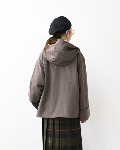 DANTON [ダントン] W WOOL LIKE INSULATION HOODED WIDE JACKET [DT-A0673WLX] ウールライクインサレーションフーデッドワイドジャケット・インサレーションジャケット・フード付き・ワイドシルエット・ウールライク・LADY'S [2025AW]