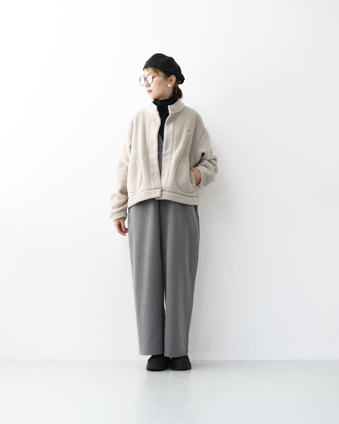 DANTON [ダントン] W DOUBLE FACE BOA STAND COLLAR CARDIGAN [DT-A0699WNN] ダブルフェイスボアスタンドカラーカーディガン・ボアカーディガン・ボアジャケット・スタンドカラー・LADY'S [2025AW]