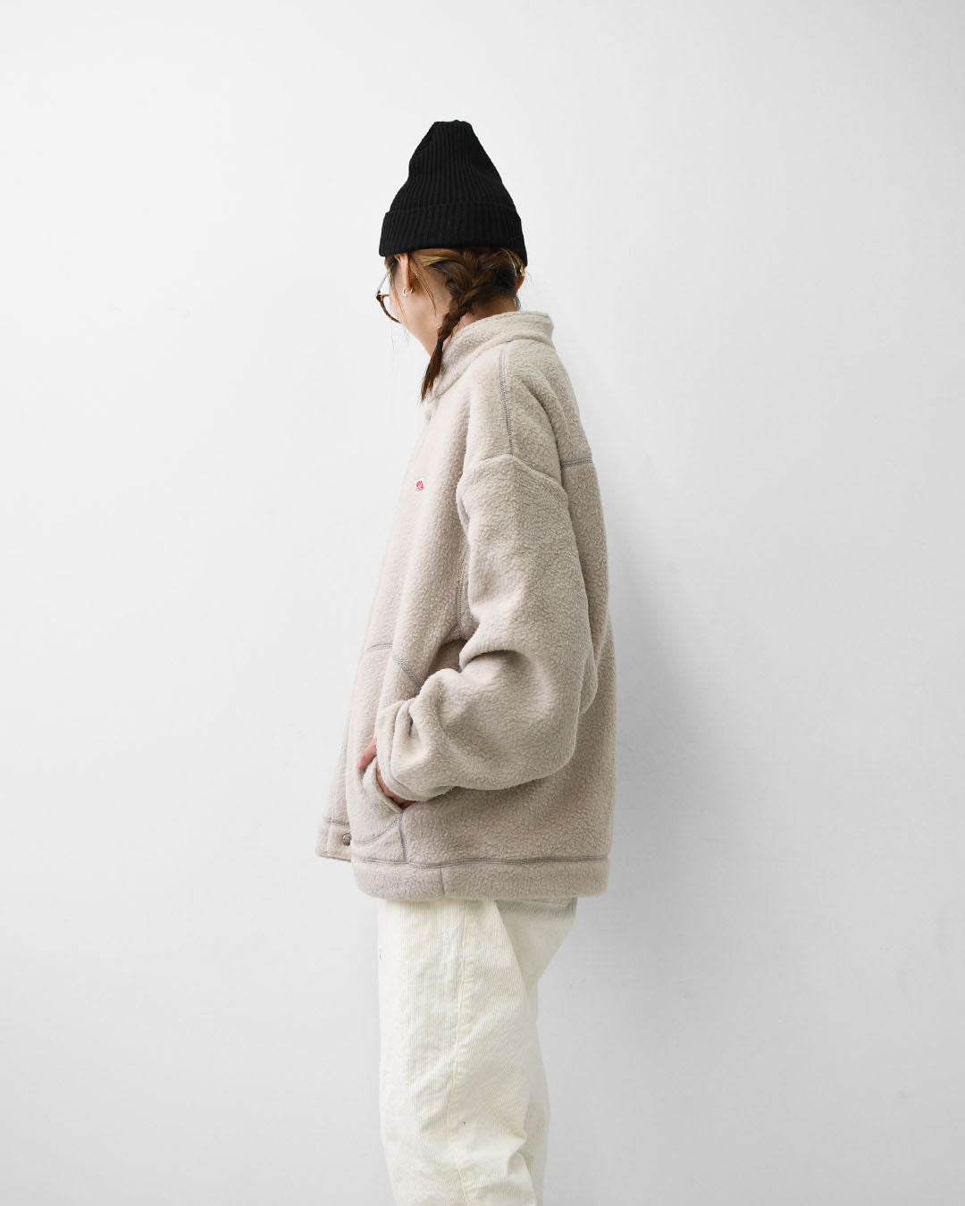 DANTON [ダントン] M DOUBLE FACE BOA STAND COLLAR CARDIGAN [DT-A0700WNN] ダブルフェイスボアスタンドカラーカーディガン・ボアカーディガン・ボアジャケット・スタンドカラー・MEN'S [2025AW]