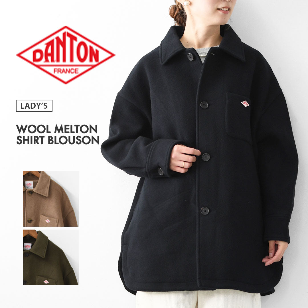 DANTON [ダントン] WOOL MELTON SHIRT BLOUSON [DT-A0710MEW] ウールメルトンシャツブルゾン・シャツ型ブルゾン・ウールジャケット・アウター・ウールメルトン・LADY'S [2025AW]