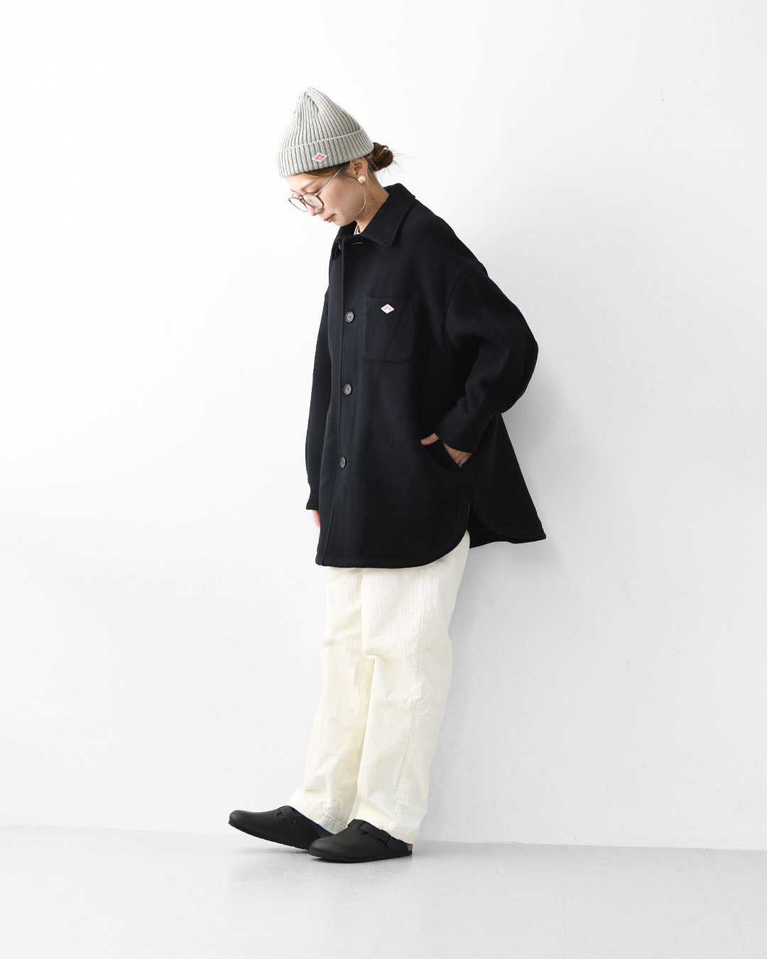 DANTON [ダントン] WOOL MELTON SHIRT BLOUSON [DT-A0710MEW] ウールメルトンシャツブルゾン・シャツ型ブルゾン・ウールジャケット・アウター・ウールメルトン・LADY'S [2025AW]
