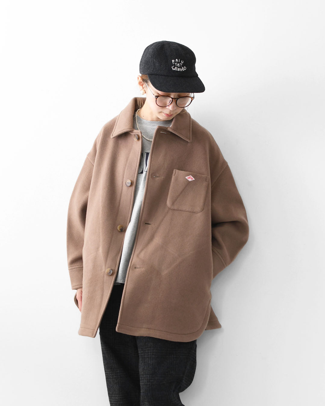 DANTON [ダントン] WOOL MELTON SHIRT BLOUSON [DT-A0710MEW] ウールメルトンシャツブルゾン・シャツ型ブルゾン・ウールジャケット・アウター・ウールメルトン・LADY'S [2025AW]