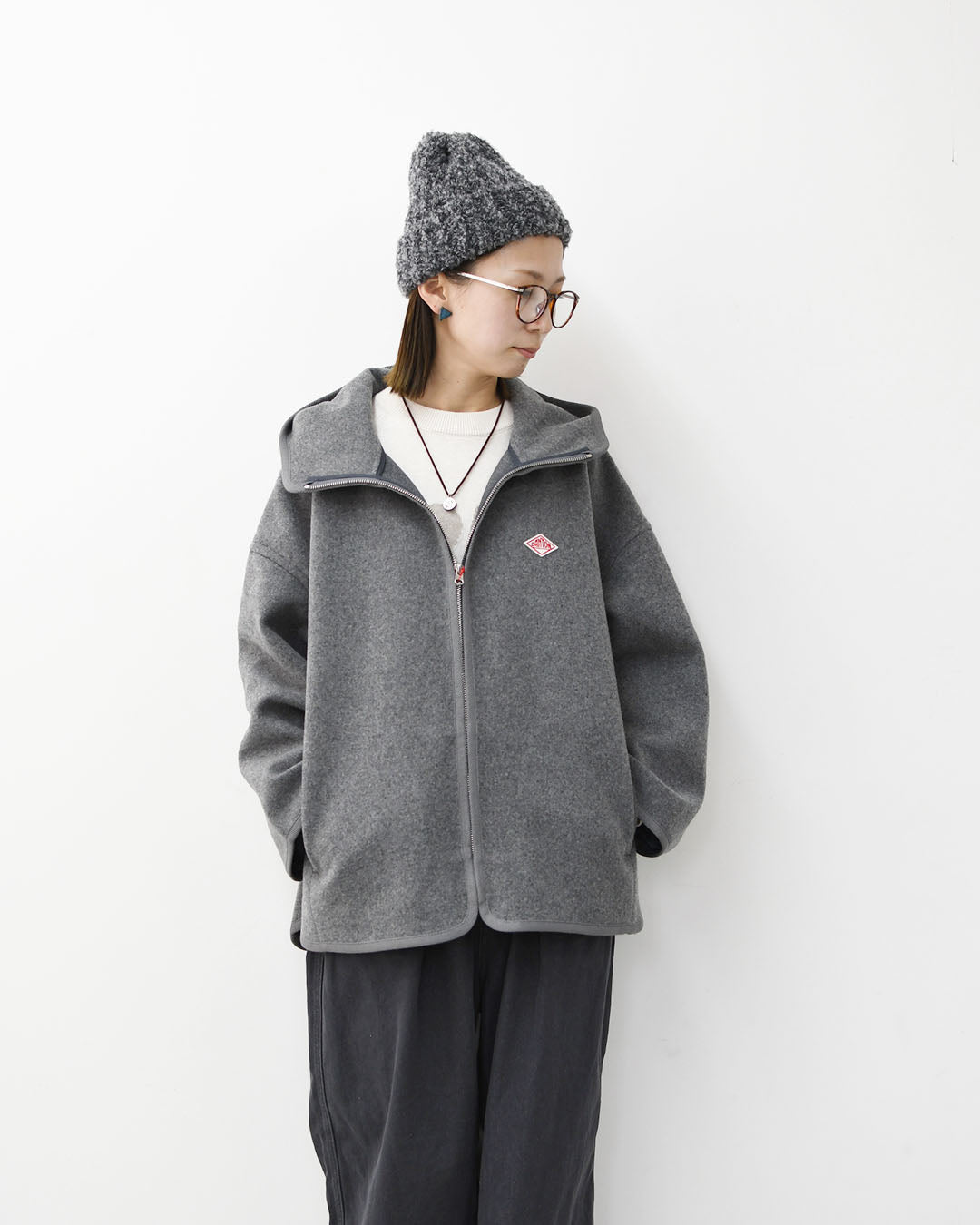 DANTON [ダントン] W Wool Melton Hooded Jacket [DT-A0711BMR] ウールメルトンフーデッドジャケット・フード付きジャケット・ジャケット・アウター・防寒・LADY'S [2026AW]