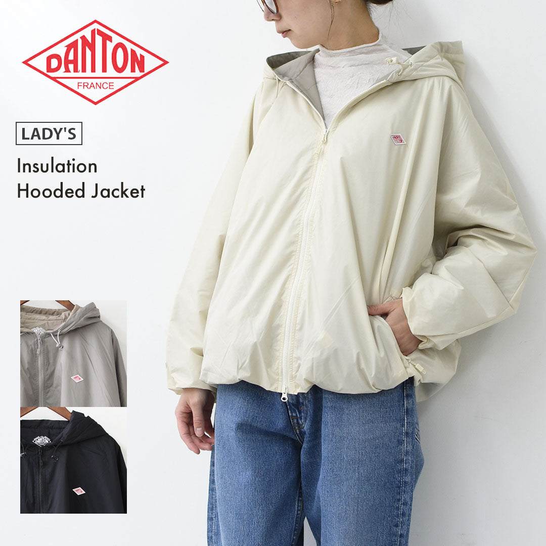 DANTON [ダントン] W Insulation Hooded Jacket [DT-A0757SNT] インサレーションフーデッドジャケット・インサレーションジャケット・フード付きジャケット・ナイロンジャケット・ドルマンスリーブ・LADY'S [2026SS]