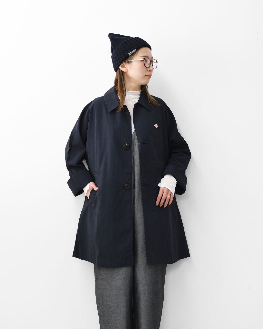DANTON [ダントン] W DOLMAN SLEEVE COAT [DT-A0769TNY] ドルマンスリーブコート・ステンカラーコート・ナイロンコート・ドルマンスリーブ・春コート・春アウター・LADY'S [2026SS]