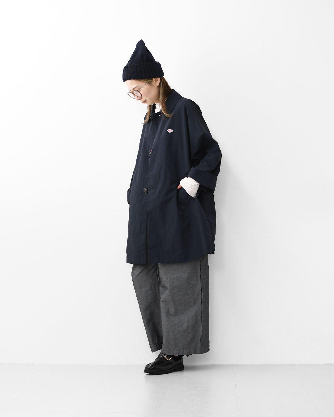 DANTON [ダントン] W DOLMAN SLEEVE COAT [DT-A0769TNY] ドルマンスリーブコート・ステンカラーコート・ナイロンコート・ドルマンスリーブ・春コート・春アウター・LADY'S [2026SS]