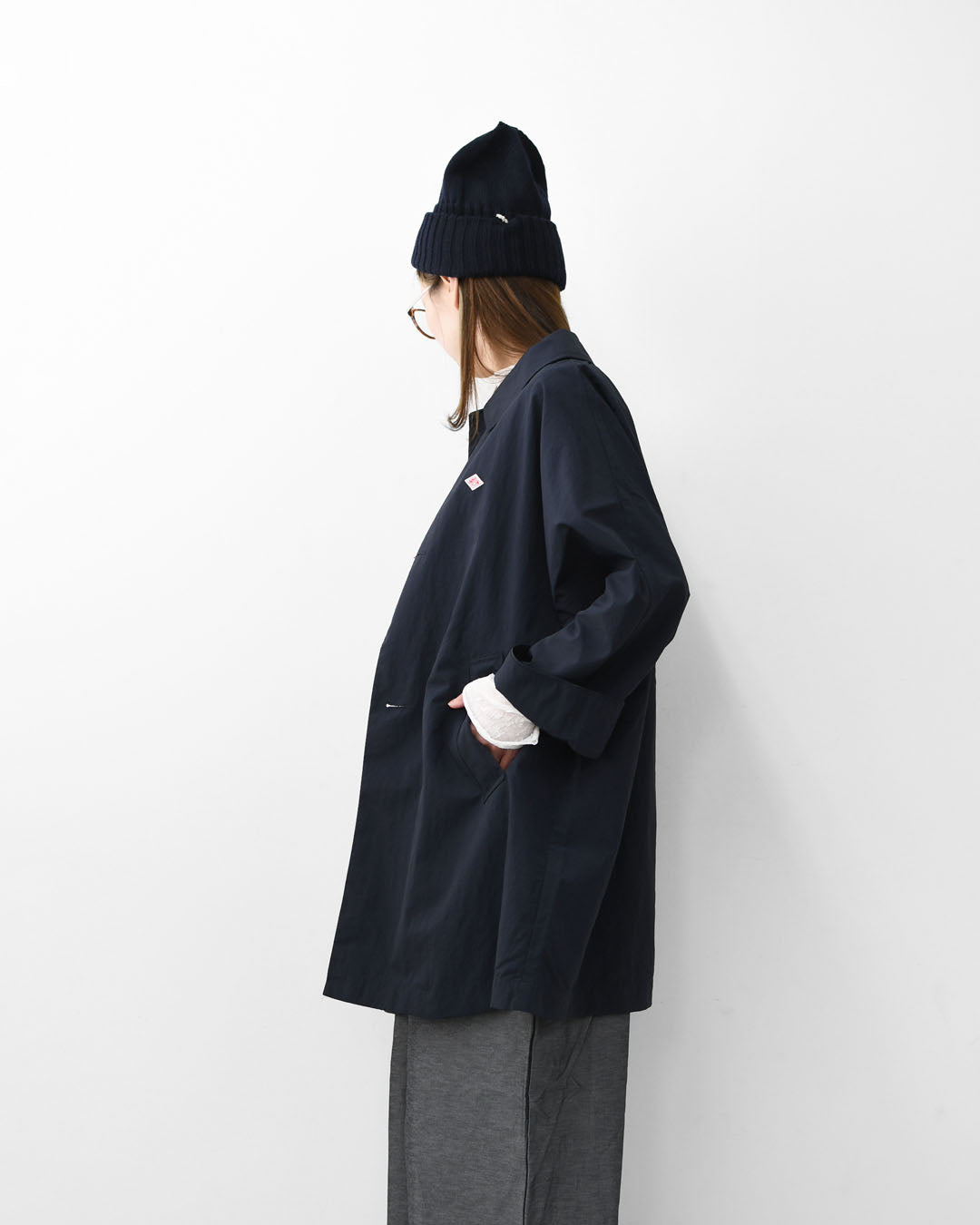 DANTON [ダントン] W DOLMAN SLEEVE COAT [DT-A0769TNY] ドルマンスリーブコート・ステンカラーコート・ナイロンコート・ドルマンスリーブ・春コート・春アウター・LADY'S [2026SS]