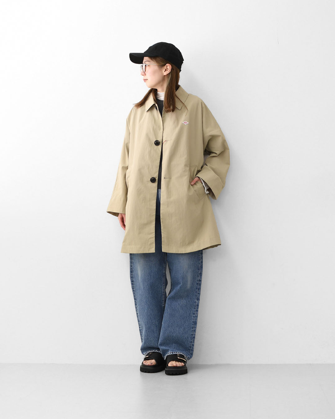 DANTON [ダントン] W DOLMAN SLEEVE COAT [DT-A0769TNY] ドルマンスリーブコート・ステンカラーコート・ナイロンコート・ドルマンスリーブ・春コート・春アウター・LADY'S [2026SS]
