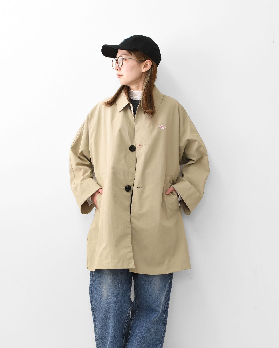 DANTON [ダントン] W DOLMAN SLEEVE COAT [DT-A0769TNY] ドルマンスリーブコート・ステンカラーコート・ナイロンコート・ドルマンスリーブ・春コート・春アウター・LADY'S [2026SS]