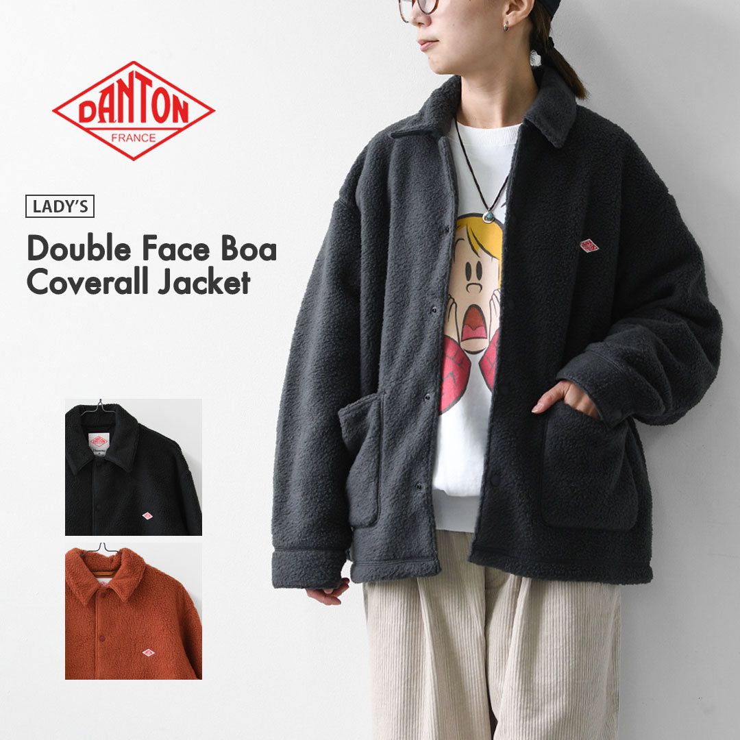 DANTON [ダントン]W Double Face Boa Coverall Jacket [DT-A0800WNN] ダブルフェイスボアカバーオールジャケット・ボアジャケット・カバーオールジャケット・ダブルフェイスボア・ライトウェイト・アウター・ジャケット・LADY'S [2026AW]