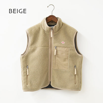 DANTON [ダントン] W Light Boa Stand Collar Vest [DT-A0805LBA] ライトボア スタンドカラーベスト・ボアベスト・ベスト・スタンドカラー・ライトボア・LADY'S [2026AW]