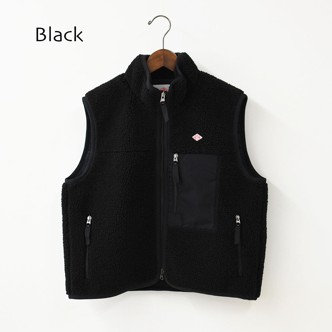 DANTON [ダントン] W Light Boa Stand Collar Vest [DT-A0805LBA] ライトボア スタンドカラーベスト・ボアベスト・ベスト・スタンドカラー・ライトボア・LADY'S [2026AW]