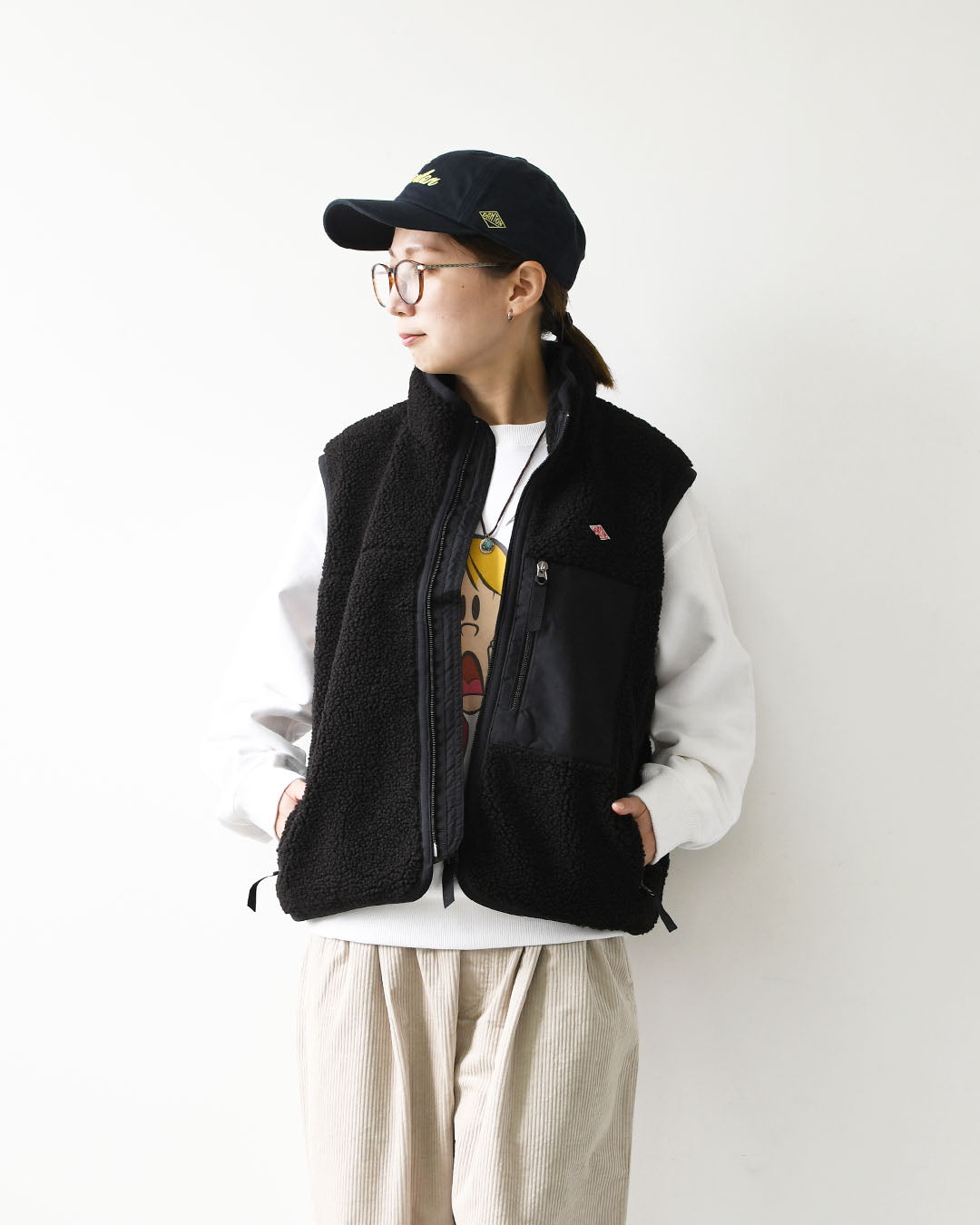 DANTON [ダントン] W Light Boa Stand Collar Vest [DT-A0805LBA] ライトボア スタンドカラーベスト・ボアベスト・ベスト・スタンドカラー・ライトボア・LADY'S [2026AW]