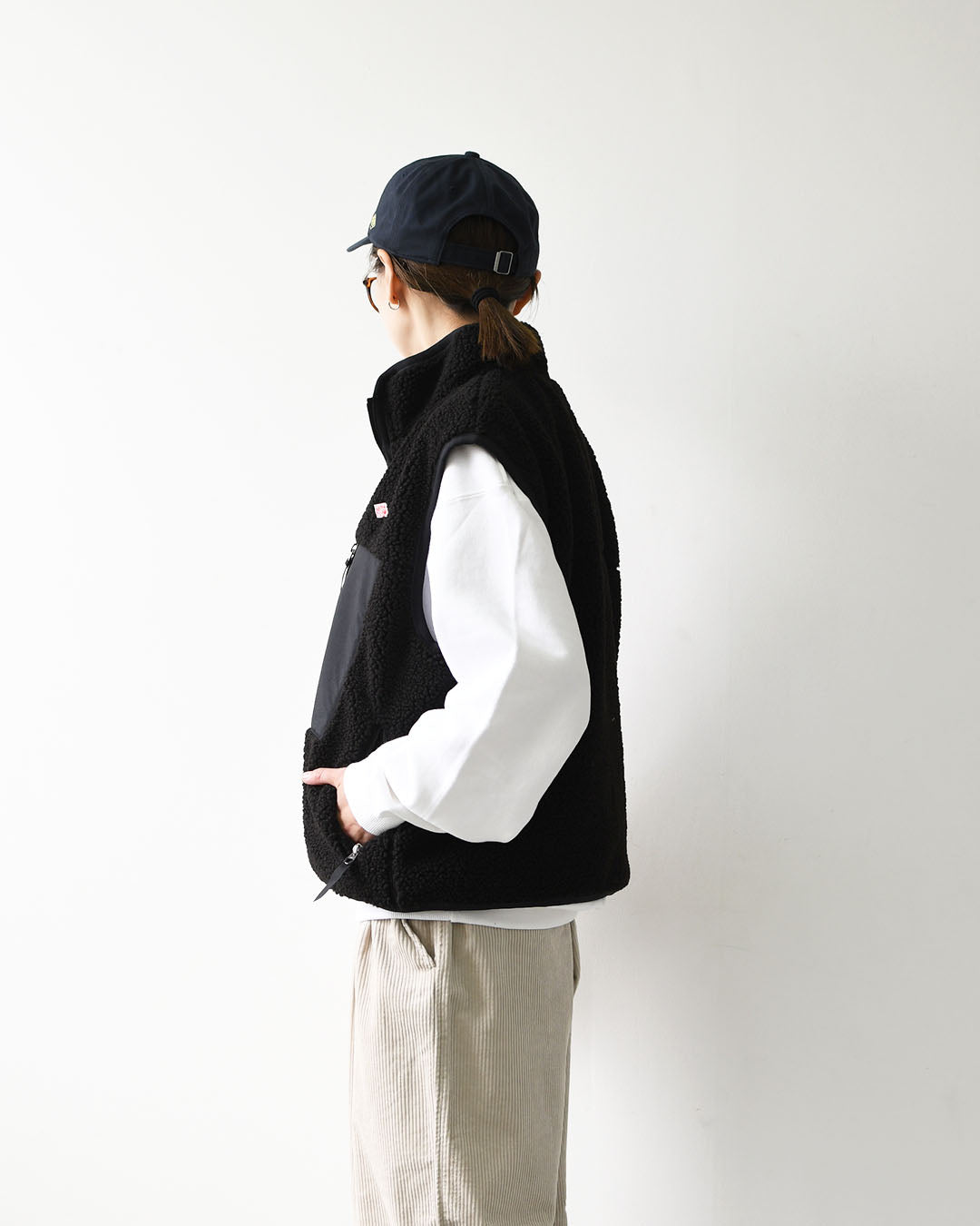 DANTON [ダントン] W Light Boa Stand Collar Vest [DT-A0805LBA] ライトボア スタンドカラーベスト・ボアベスト・ベスト・スタンドカラー・ライトボア・LADY'S [2026AW]