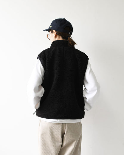 DANTON [ダントン] W Light Boa Stand Collar Vest [DT-A0805LBA] ライトボア スタンドカラーベスト・ボアベスト・ベスト・スタンドカラー・ライトボア・LADY'S [2026AW]