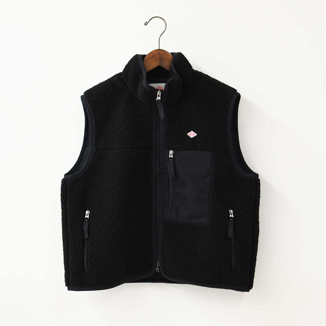 DANTON [ダントン] W Light Boa Stand Collar Vest [DT-A0805LBA] ライトボア スタンドカラーベスト・ボアベスト・ベスト・スタンドカラー・ライトボア・LADY'S [2026AW]