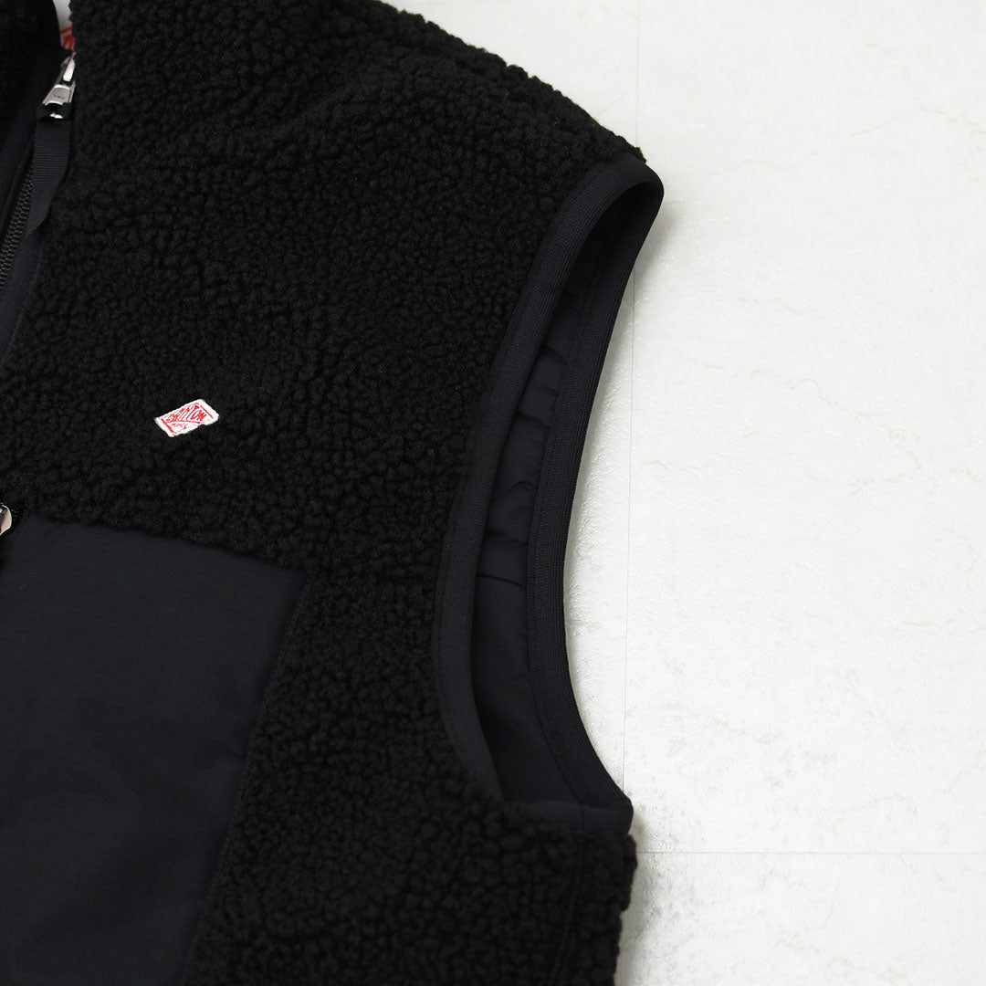 DANTON [ダントン] W Light Boa Stand Collar Vest [DT-A0805LBA] ライトボア スタンドカラーベスト・ボアベスト・ベスト・スタンドカラー・ライトボア・LADY'S [2026AW]