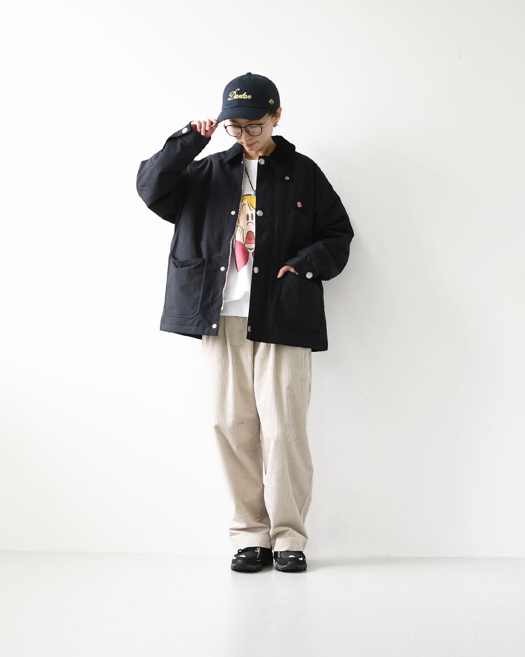 DANTON [ダントン] W Nylon Taffeta Work Jacket [DT-A0808STV] ナイロンタフタワークジャケット・ワークジャケット・コーデュロイ襟・ナイロンタフタ・おしゃれジャケット・LADY'S [2026AW]