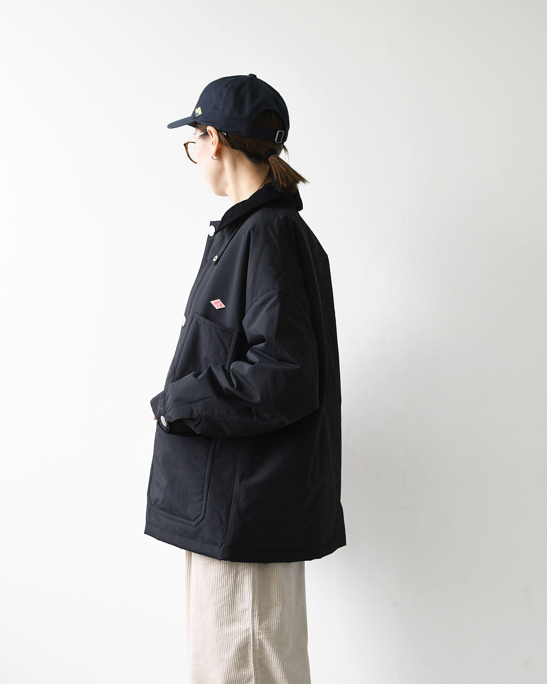 DANTON [ダントン] W Nylon Taffeta Work Jacket [DT-A0808STV] ナイロンタフタワークジャケット・ワークジャケット・コーデュロイ襟・ナイロンタフタ・おしゃれジャケット・LADY'S [2026AW]