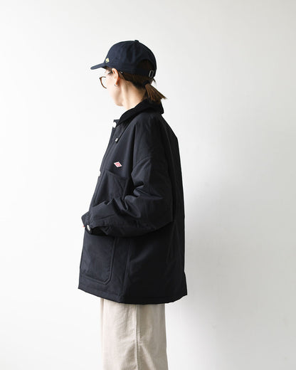 DANTON [ダントン] W Nylon Taffeta Work Jacket [DT-A0808STV] ナイロンタフタワークジャケット・ワークジャケット・コーデュロイ襟・ナイロンタフタ・おしゃれジャケット・LADY'S [2026AW]