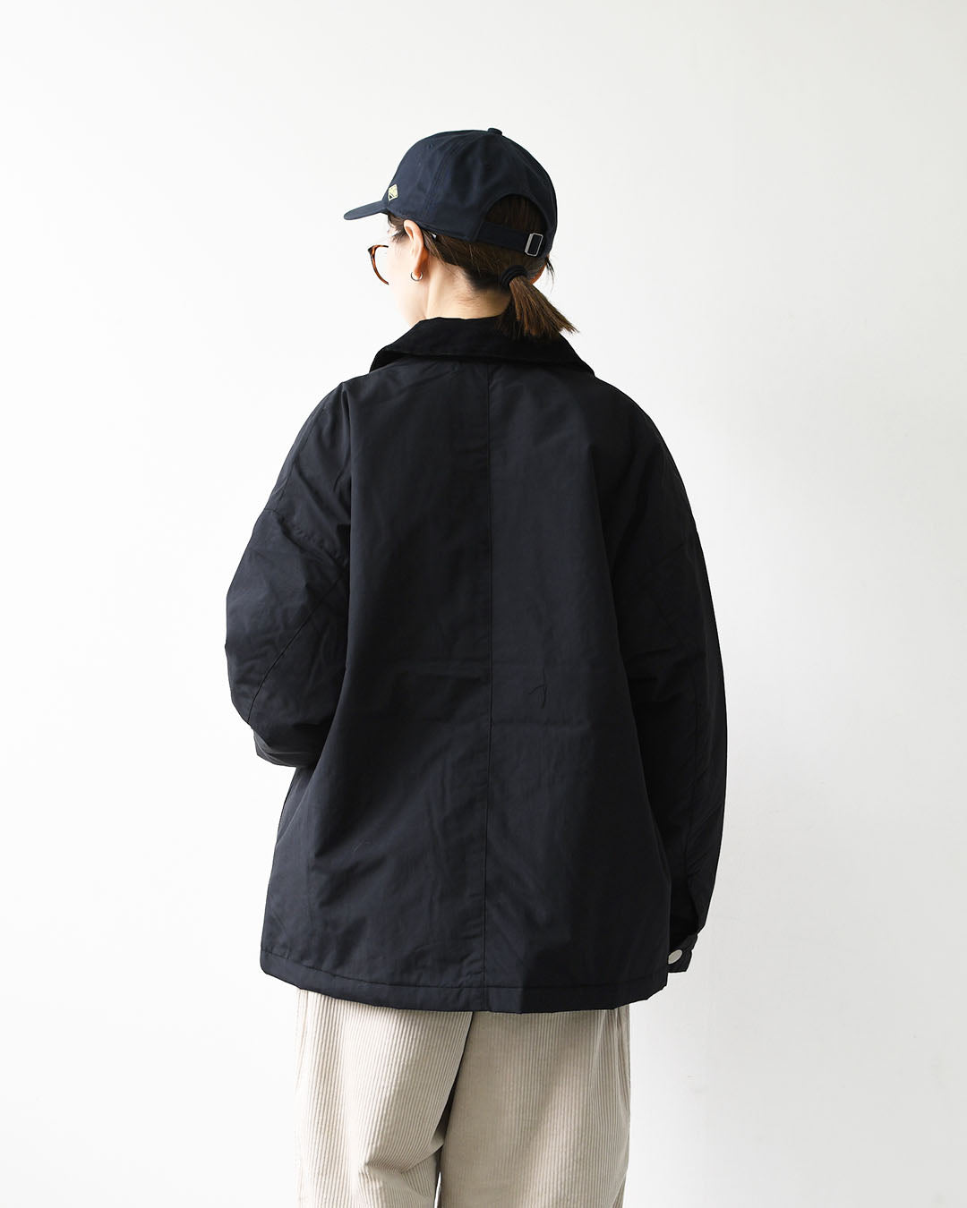 DANTON [ダントン] W Nylon Taffeta Work Jacket [DT-A0808STV] ナイロンタフタワークジャケット・ワークジャケット・コーデュロイ襟・ナイロンタフタ・おしゃれジャケット・LADY'S [2026AW]