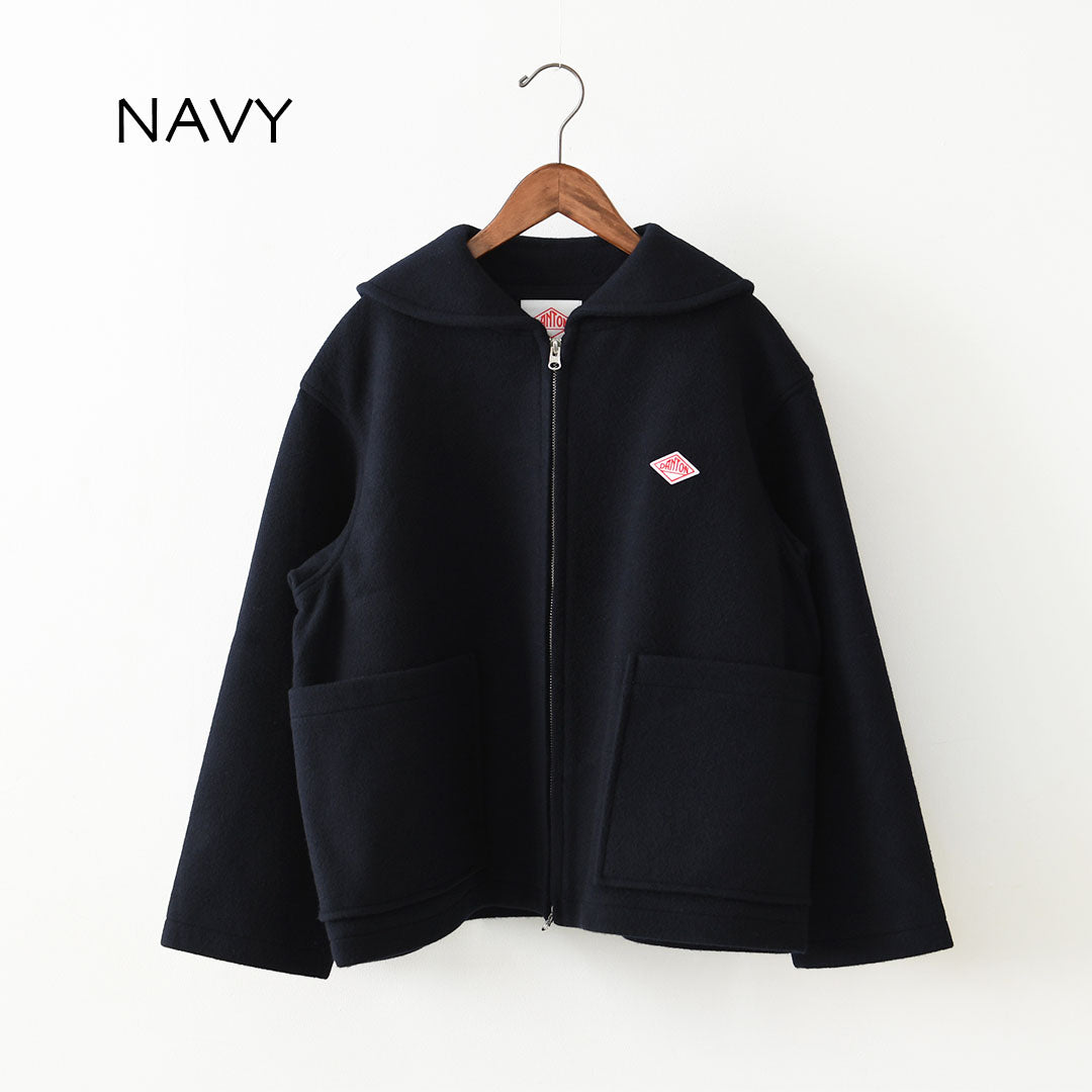 DANTON [ダントン] W Wool Melton Round Collar Jacket [DT-A0816BMR] ウールメルトンラウンドカラージャケット・ウールジャケット・メルトン素材・ボックスシルエット・ジャケット・アウター・LADY'S [2026AW]