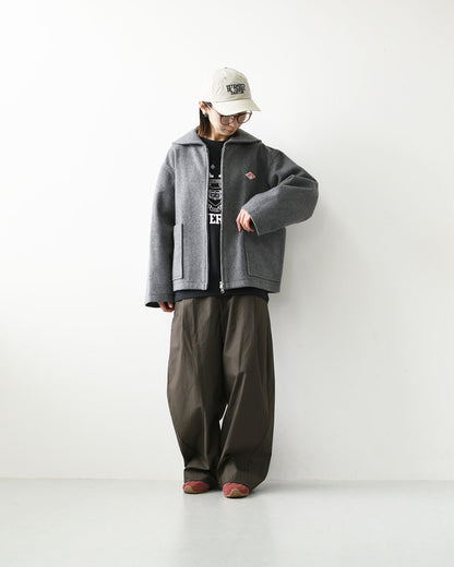 DANTON [ダントン] W Wool Melton Round Collar Jacket [DT-A0816BMR] ウールメルトンラウンドカラージャケット・ウールジャケット・メルトン素材・ボックスシルエット・ジャケット・アウター・LADY'S [2026AW]