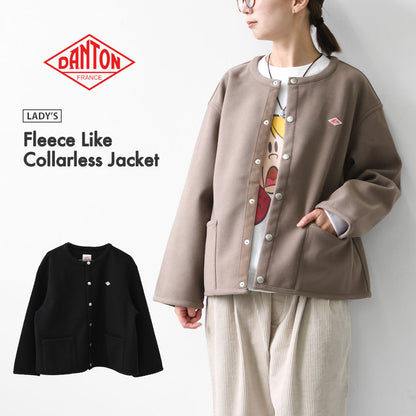 DANTON [ダントン] W Fleece Like Collarless Jacket [DT-A0820NDP] フリースライクカラーレスジャケット・フリースジャケット・カラーレスジャケット・軽量・ジャケット・アウター・LADY'S [2026AW]