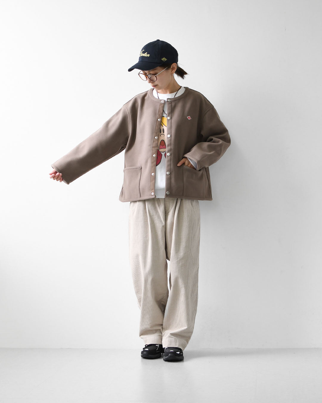 DANTON [ダントン] W Fleece Like Collarless Jacket [DT-A0820NDP] フリースライクカラーレスジャケット・フリースジャケット・カラーレスジャケット・軽量・ジャケット・アウター・LADY'S [2026AW]