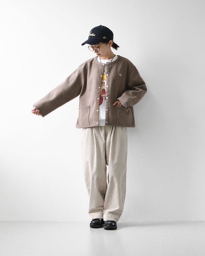 DANTON [ダントン] W Fleece Like Collarless Jacket [DT-A0820NDP] フリースライクカラーレスジャケット・フリースジャケット・カラーレスジャケット・軽量・ジャケット・アウター・LADY'S [2026AW]