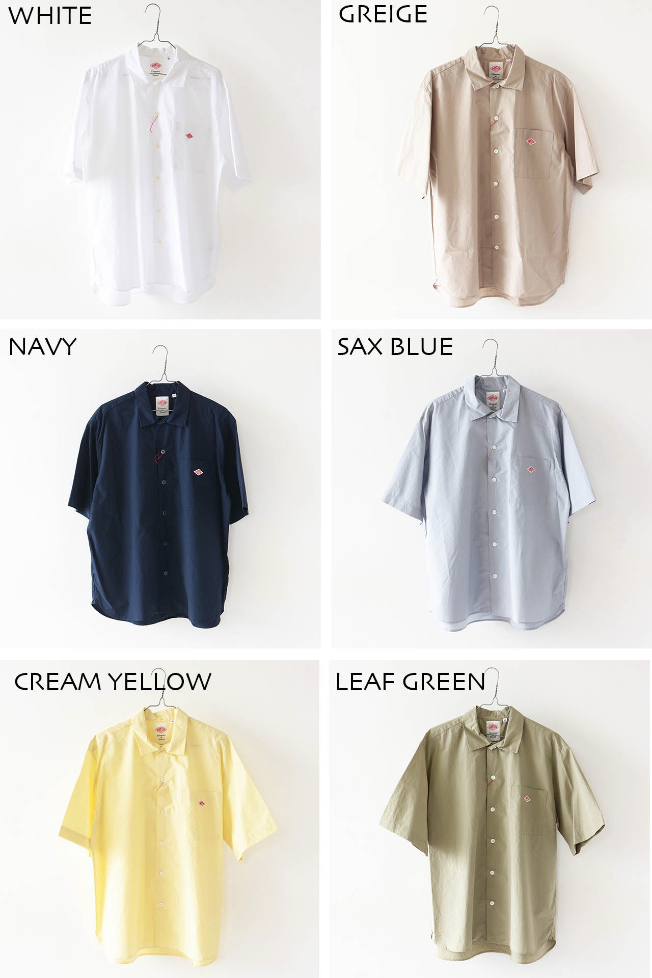 DANTON [ダントン] M's PLAIN WORK SHIRT S/S [DT-B0049CPL-T] プレーンワークシャツ [2024SS]