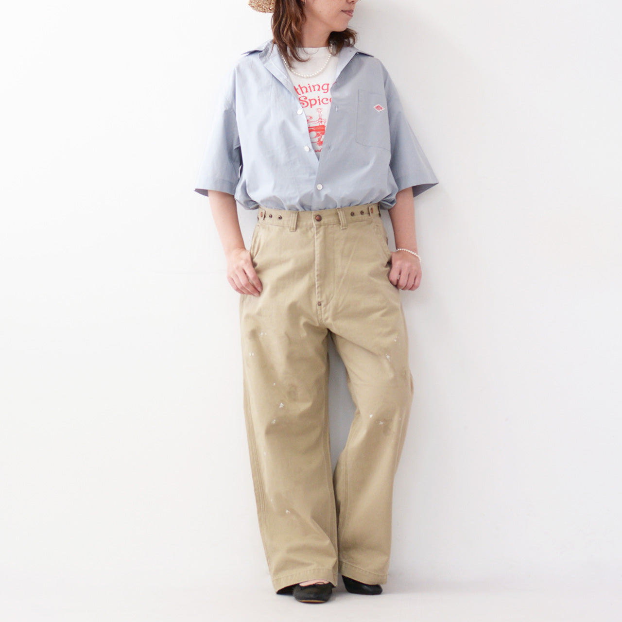 DANTON [ダントン] M's PLAIN WORK SHIRT S/S [DT-B0049CPL-T] プレーンワークシャツ [2024SS]