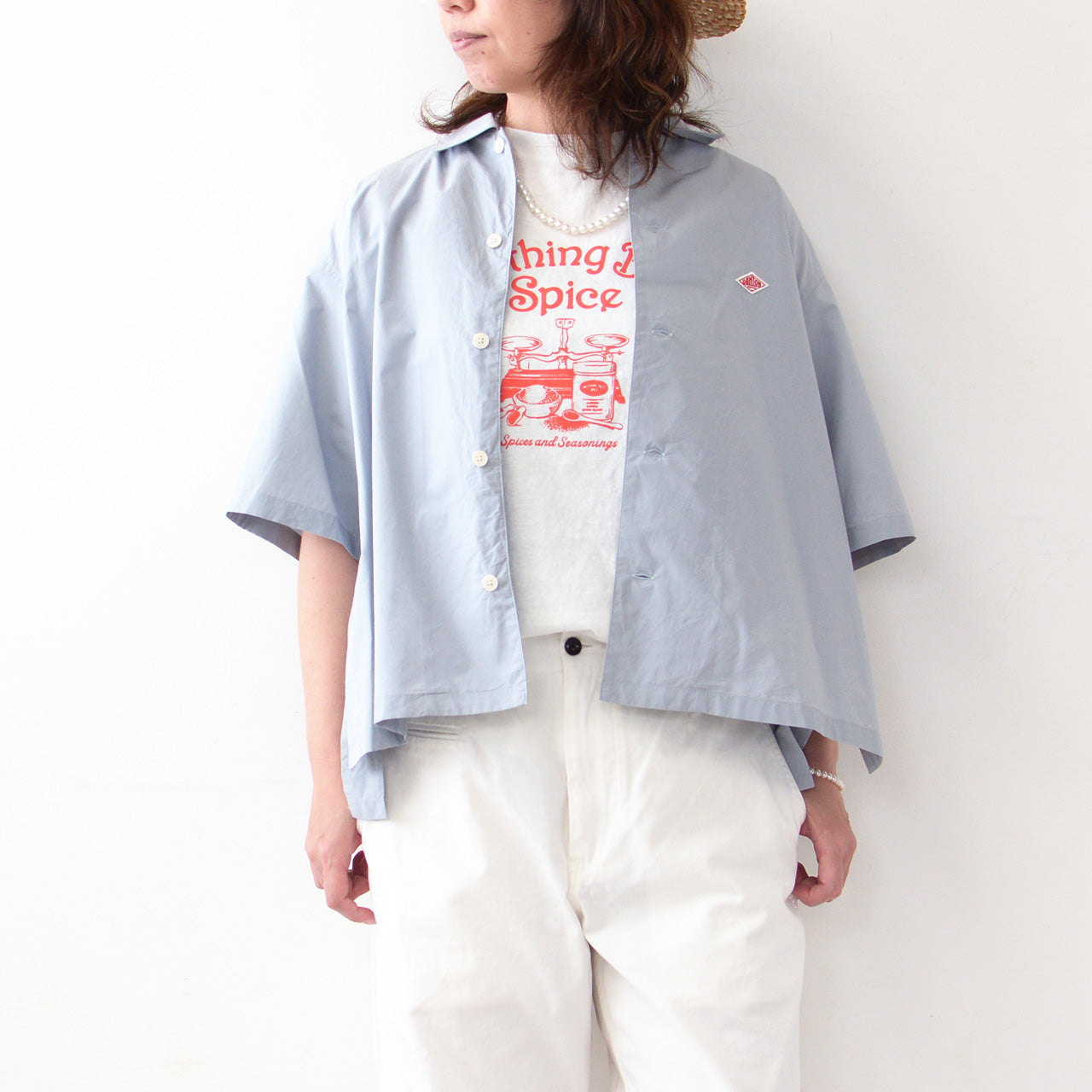 DANTON [ダントン] W HALF SLEEVE SHIRT [DT-B0223CPL]  ハーフスリーブシャツ [2024SS]