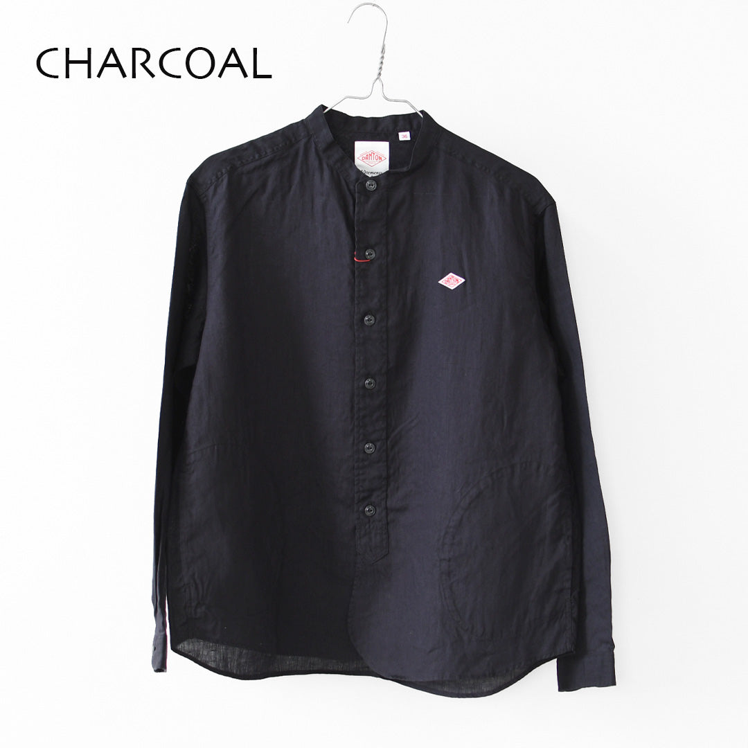 DANTON [ダントン] W RINEN BAND COLLAR SHIRT L/S  [DT-B0279FLI] リネンバンドカラーシャツ・長袖・ロングスリーブ・LADY'S [2026SS]