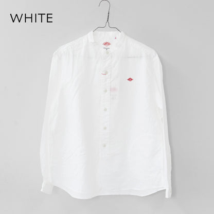 DANTON [ダントン] W RINEN BAND COLLAR SHIRT L/S  [DT-B0279FLI] リネンバンドカラーシャツ・長袖・ロングスリーブ・LADY'S [2026SS]