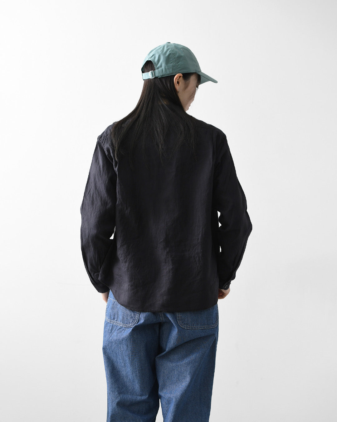 DANTON [ダントン] W RINEN BAND COLLAR SHIRT L/S  [DT-B0279FLI] リネンバンドカラーシャツ・長袖・ロングスリーブ・LADY'S [2026SS]