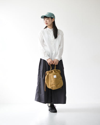 DANTON [ダントン] W RINEN BAND COLLAR SHIRT L/S  [DT-B0279FLI] リネンバンドカラーシャツ・長袖・ロングスリーブ・LADY'S [2026SS]
