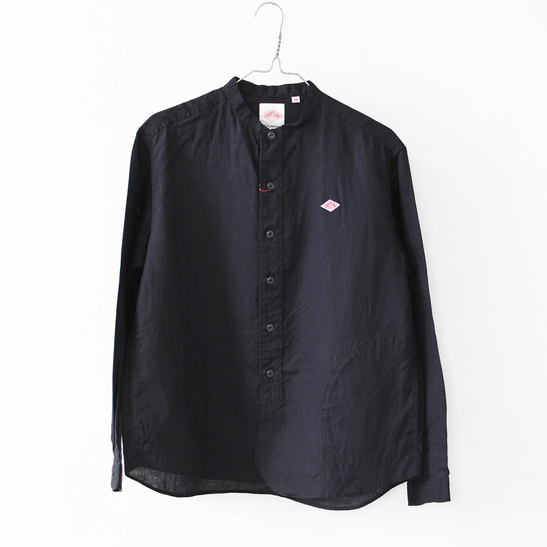 DANTON [ダントン] W RINEN BAND COLLAR SHIRT L/S  [DT-B0279FLI] リネンバンドカラーシャツ・長袖・ロングスリーブ・LADY'S [2026SS]