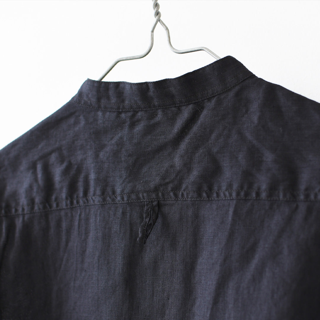 DANTON [ダントン] W RINEN BAND COLLAR SHIRT L/S  [DT-B0279FLI] リネンバンドカラーシャツ・長袖・ロングスリーブ・LADY'S [2026SS]