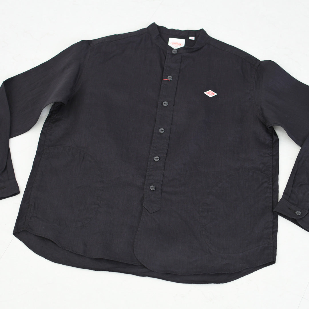 DANTON [ダントン] W RINEN BAND COLLAR SHIRT L/S  [DT-B0279FLI] リネンバンドカラーシャツ・長袖・ロングスリーブ・LADY'S [2026SS]