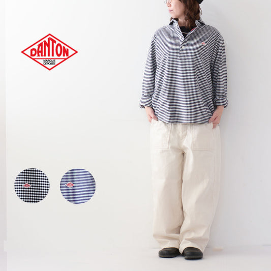 DANTON [ダントン] M OXFORD ROUND COLLAR PULLOVER SHIRT PATTERN [DT-B0282OXP] オクスフォードラウンドカラープルオーバーシャツ・MEN'S [2025SS]